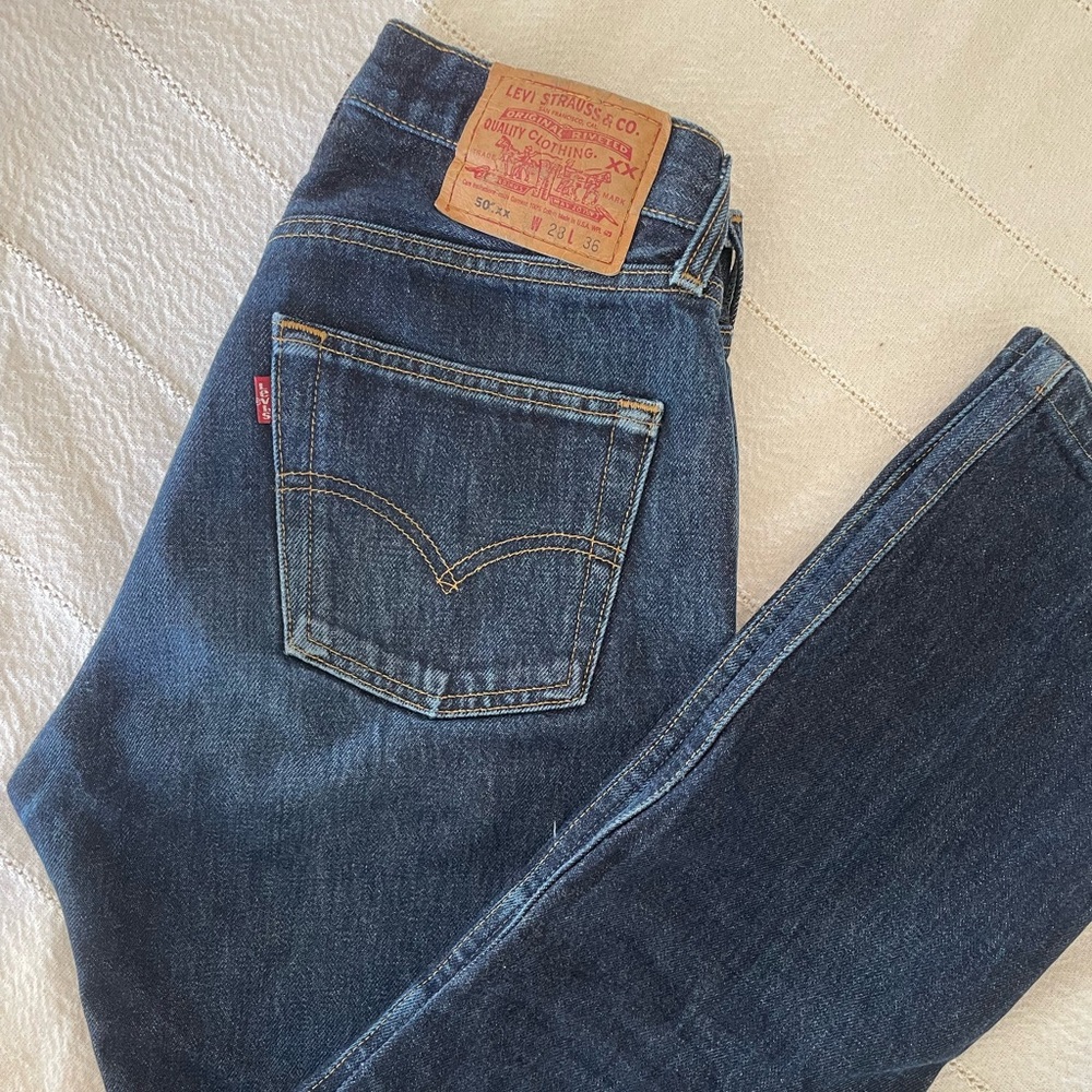 Vintage Medium wash Levi's 501 high-waisted straight-leg jeans